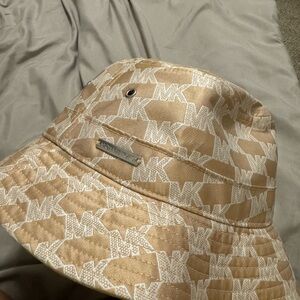 Michael Kors Women's Logo Print Organic Cotton Blend Bucket Hat - Nude Hats